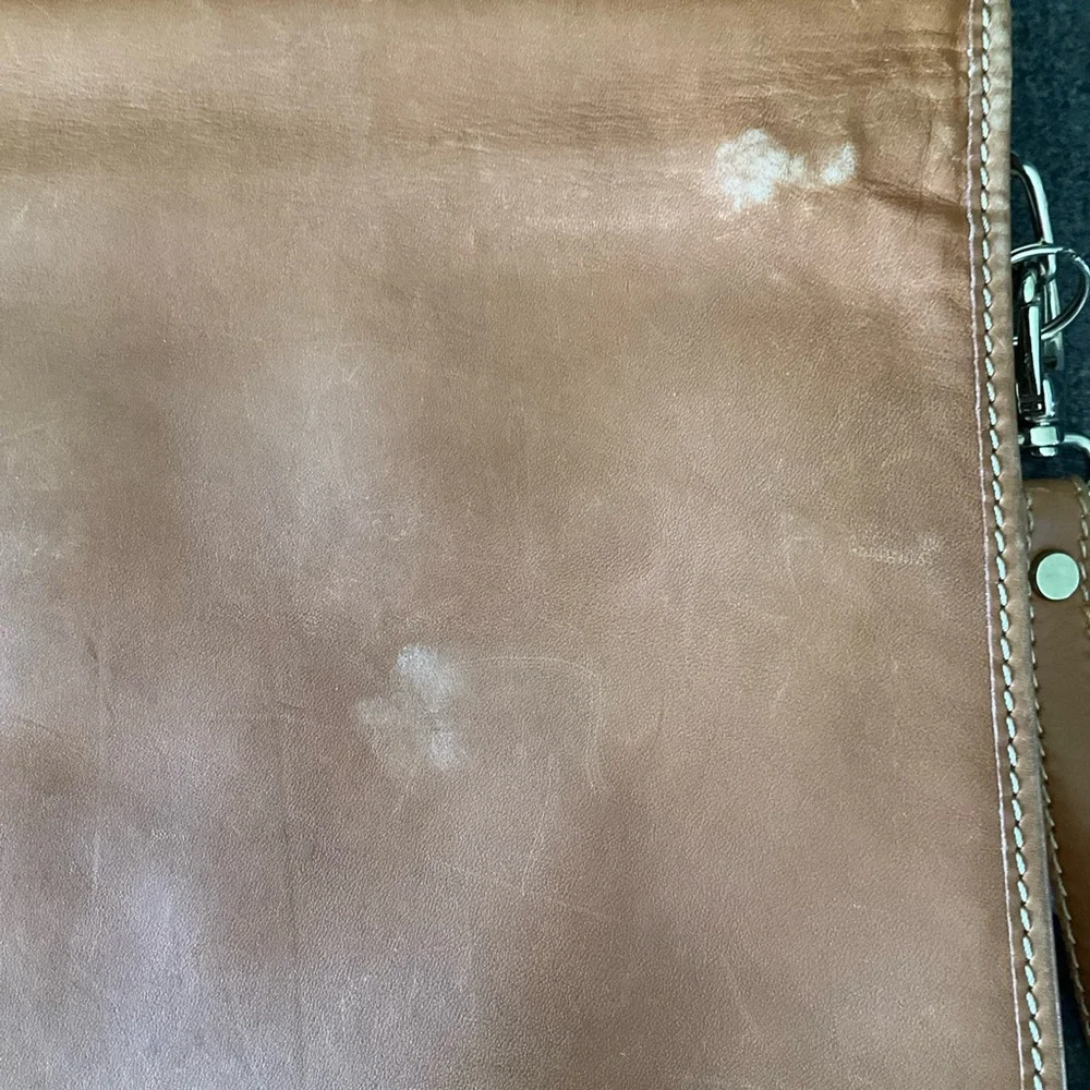 Pre-owned Vintage softside caramel leather made in Italy Briefcase 💼